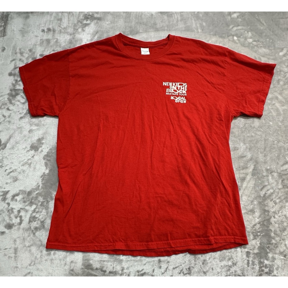 New Kids On The Block Crew T-Shirt Mens XL Red‎  USA Mixtape Tour 2019 EUC
